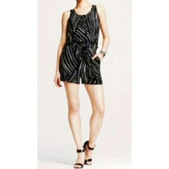 Merona Black‎ & White Romper NWT - Picture 1 of 6